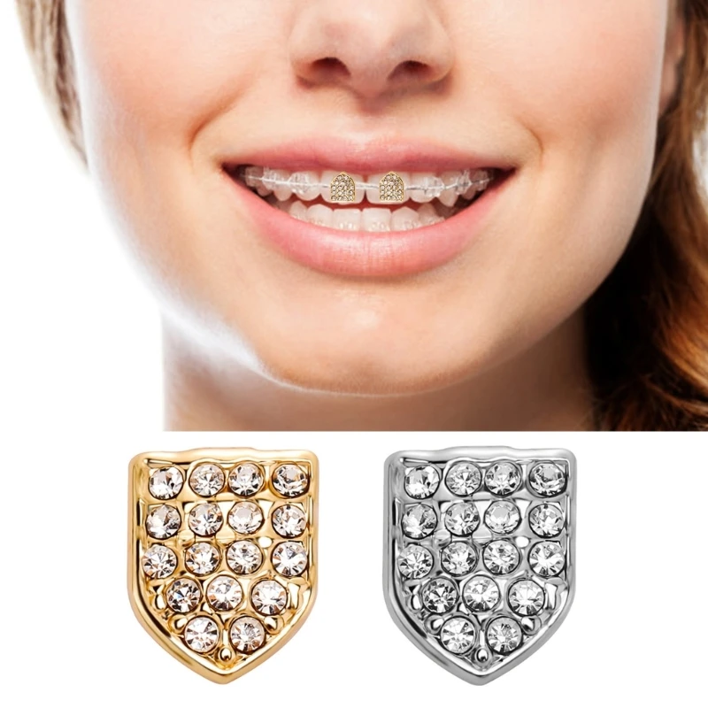 Full Zircon Inlaid Single Tooth Decoration Hip Hop Styles Tooth Cover Comfortable Wear Tooth Decors for Man and Women Party Wear