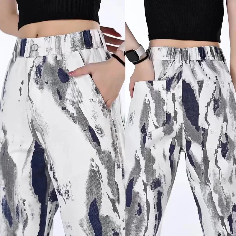 

Мужские камуфляжные повседневные брюки премиум-класса, американский модный бренд, с принтом, большие размеры, прямой крой, весна 2026