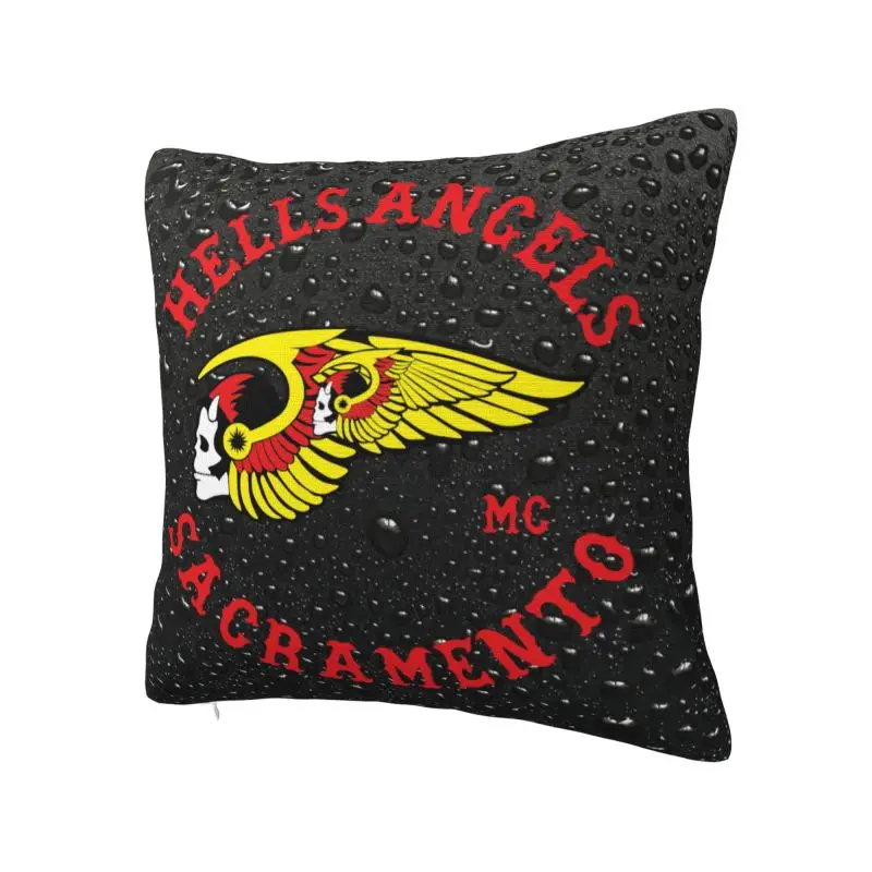 Hells Angels World Logo Pillow Decoration Modern Motorcycle Club Cushions for Sofa Square Pillowcase