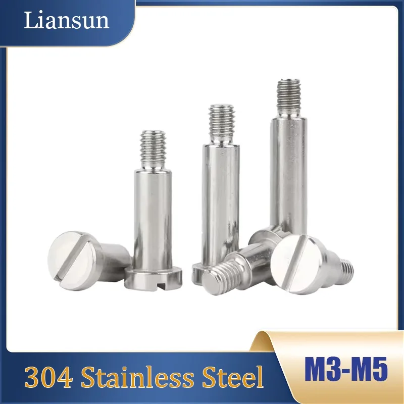304 Stainless Steel Shoulder Step Screws - M3-M5 Slotted Positioning/Bearing/Limit Plug Screws