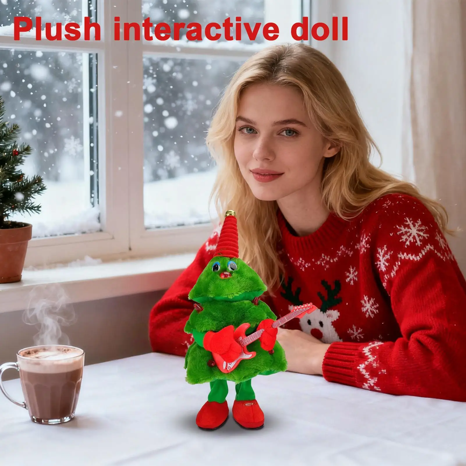Musical Christmas Tree Electric Wiggle Stuffed Christmas Tree With Light Desktop Ornament Stocking Stuffers For Women Teens Men