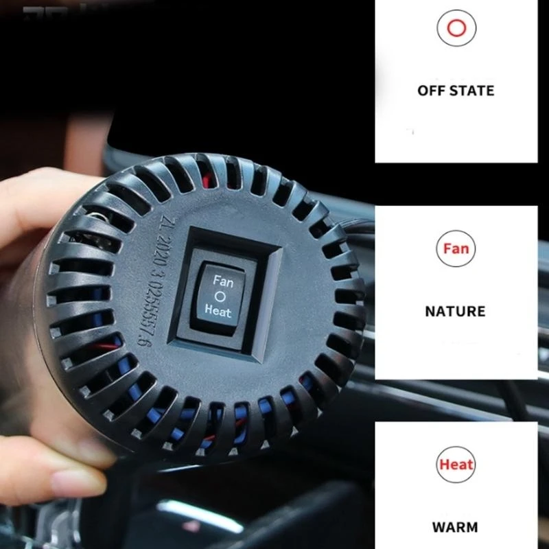  Heating Dryer Car Heater Fan Demister Heater Fan Windshield Fast Heating Defroster 12V Auto Defogger