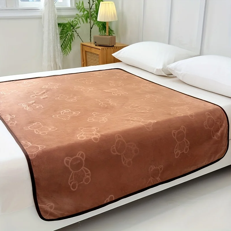 1PCS Mattress Simple Embossed Texture Stitched Edge Thick Plush Dorm Moisture Resistant Mattress Pad Household Bedding Protector