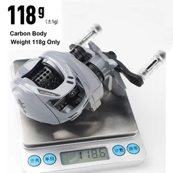 Fishingfans Baitcasting Reel 7.2:1 Gear Ratio Carbon Ultralight 118g 10+1BB Fishing Casting Reels