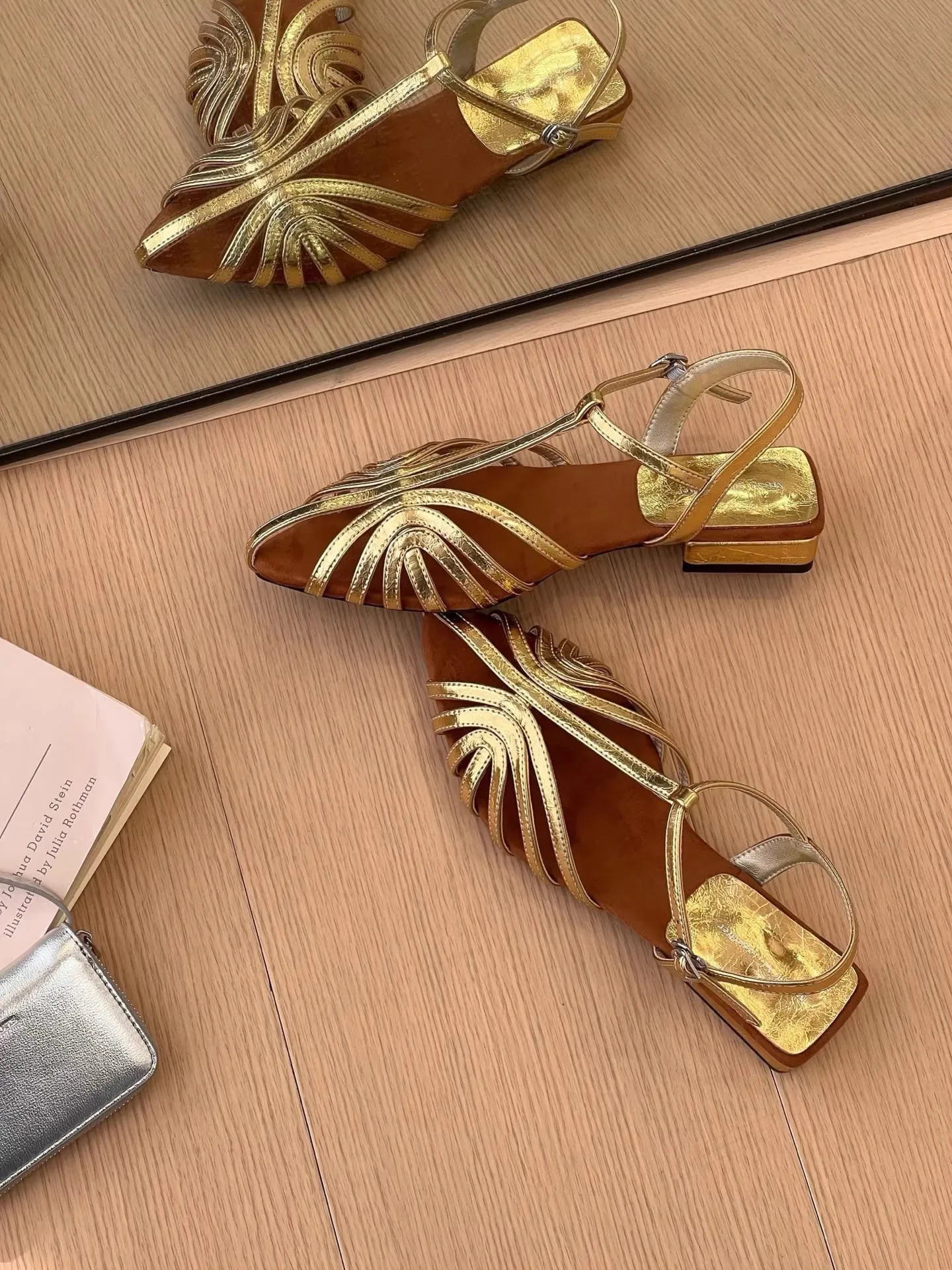 T Strap Roman Cross Strap Slingback Sandals Women Low Heel Summer Open Back Hollow Out Ladies Casual Comfortable Shoes Sandalias view 2