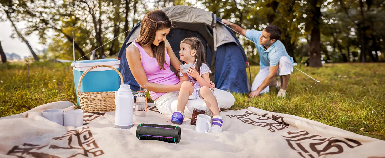 Ortizan X30 Tragbare Bluetooth-Lautsprecher, Bass Boost, 40 W, leistungsstarker kabelloser IPX7-wasserdichter Lautsprecher mit 6600-mAh-Akku, USB/TF/AUX – Detail 3