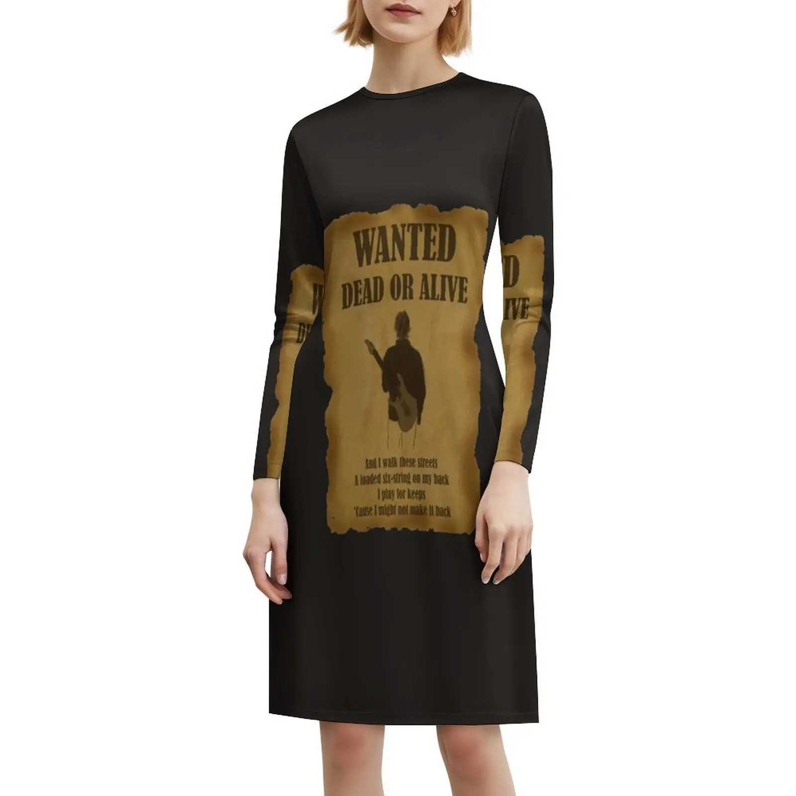 فستان Wanted Dead or Alive على الطراز الكوري للنساء، فستان كاجوال أنيق للحفلات أو الارتداء اليومي، موسيقى ريتشي الصلبة الميت أو #6