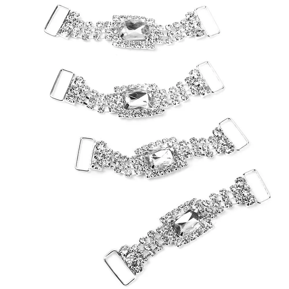 4Pcs Banquet Napkin Chains Alloy Rhinestone Sparkling Wedding Dinner Napkin Holders Elegant Event Table Decoration