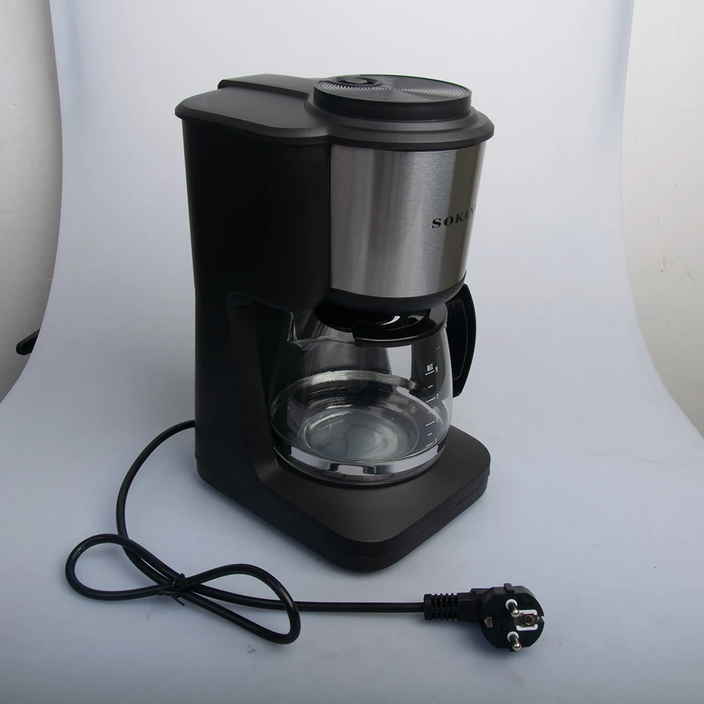 Houselin 900ml Coffee Pots, 10 Cup Coffee Maker with Reusable Filter, Black