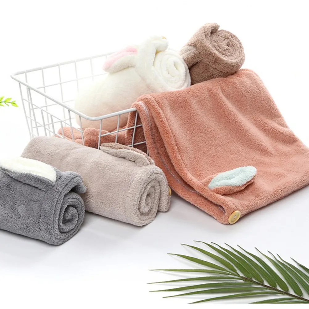 1Pcs Hair Drying Hat with Rabbit Ears Ultra Dry Absorbent Cap for Bath Shower After Washing Hair Damage Free Care
