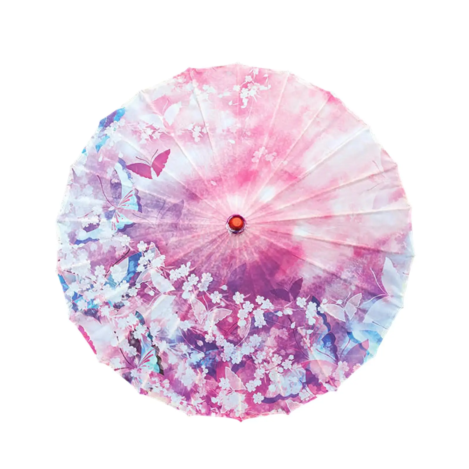 Silk and Wood Rainproof Oiled Paper Parasol Chinese Pattern Umbrella for Women Wedding Party Photo Shoot