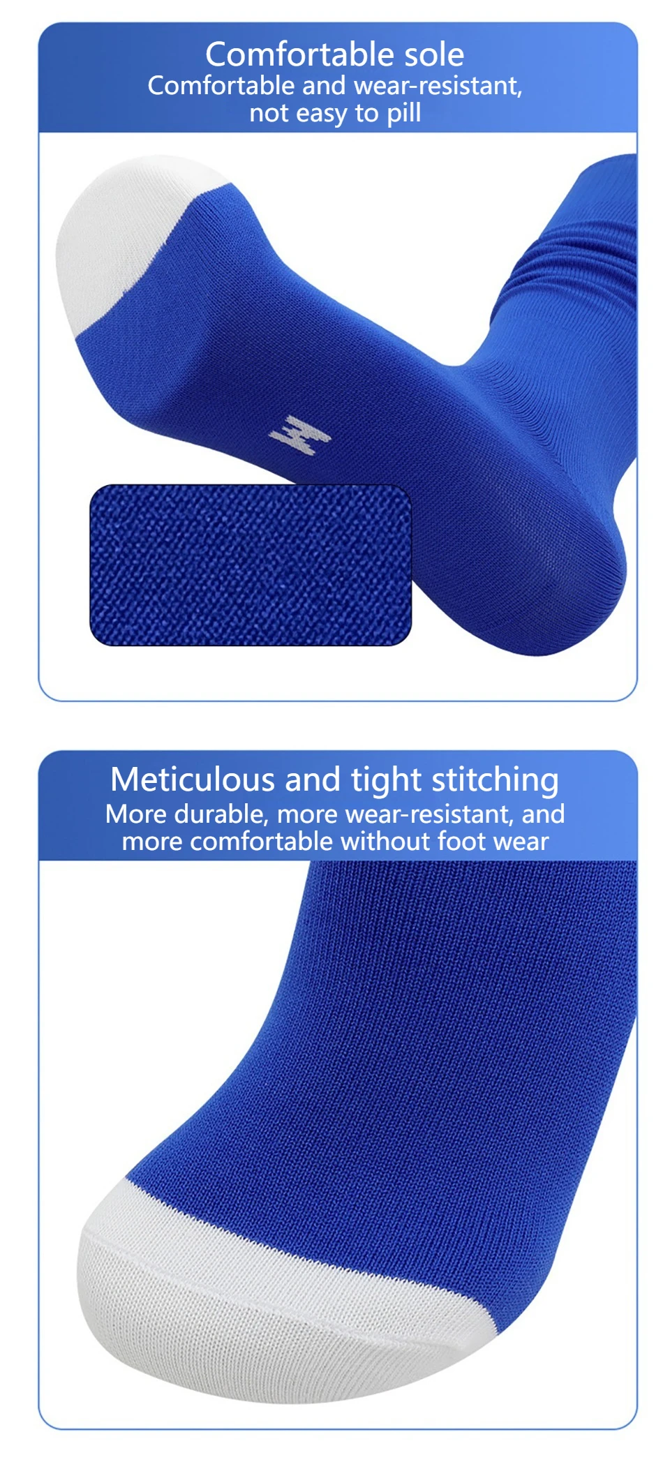 Loogdeel Professionelles Trainingsspiel, Sportsocken für Männer und Frauen, lange Länge, High-Top-Fußball-Softball-Socken, lange Socken – Detail 8