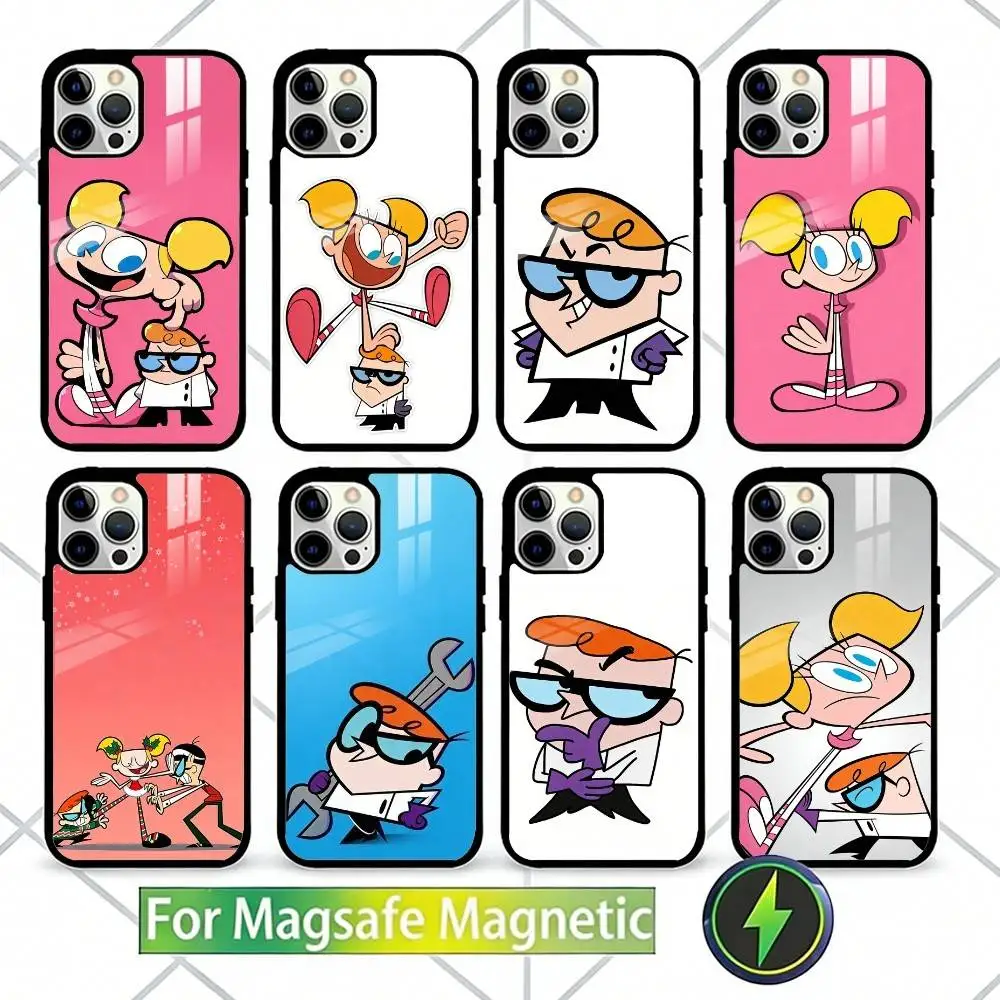 

Cartoon D-Dexters L-Laboratory Phone Case For iPhone17,16,15,14,13 Plus,Pro Max Magnetic For Magsafe Wireless Charging