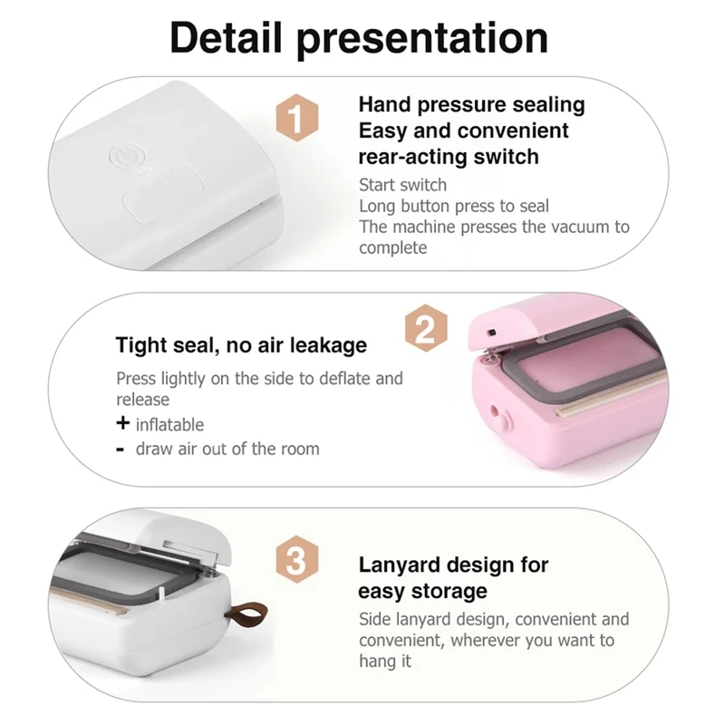 Automatic Household Vacuum Sealing Machine Food Freshness Packaging Machine Sealer Plastic Sealer Vacuum Compressor Durable , E