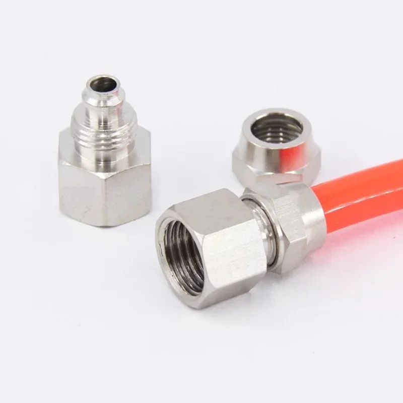 Nickel Plated Brass Pneumatic Fittings PCF Straight Female Thread Lock Nut Quick Twist Connector for Air Tube 1/8