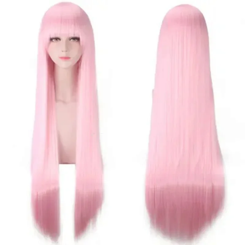 

Anime DARLING in the FRANXX 02 Zero Two Cosplay Costume Wigs 100cm Long Pink Synthetic Hair Perucas Wig Cap