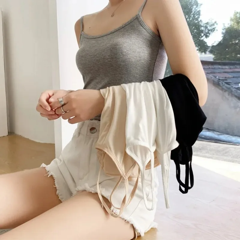 Summer Women's Black and White Modal Base Layer Suitable for Both Inner Wear and Outer Wear Beautiful Back Small Camisole Vest