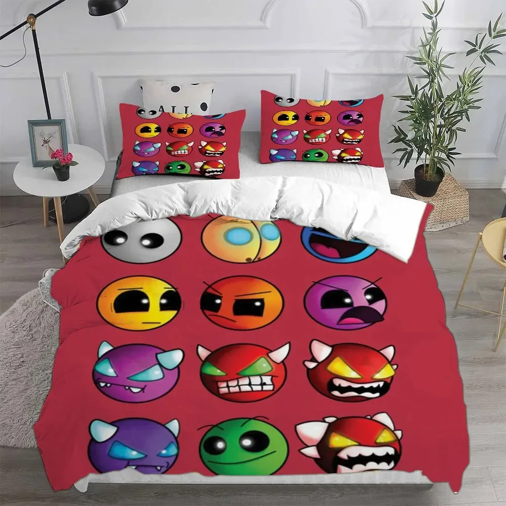 

3D Geometry Dash Bedding Sets Comforter Quilt Bed Cover Duvet Cover Pillow Case 2 3 Pieces Sets Bedroom Decoration Home Textiles