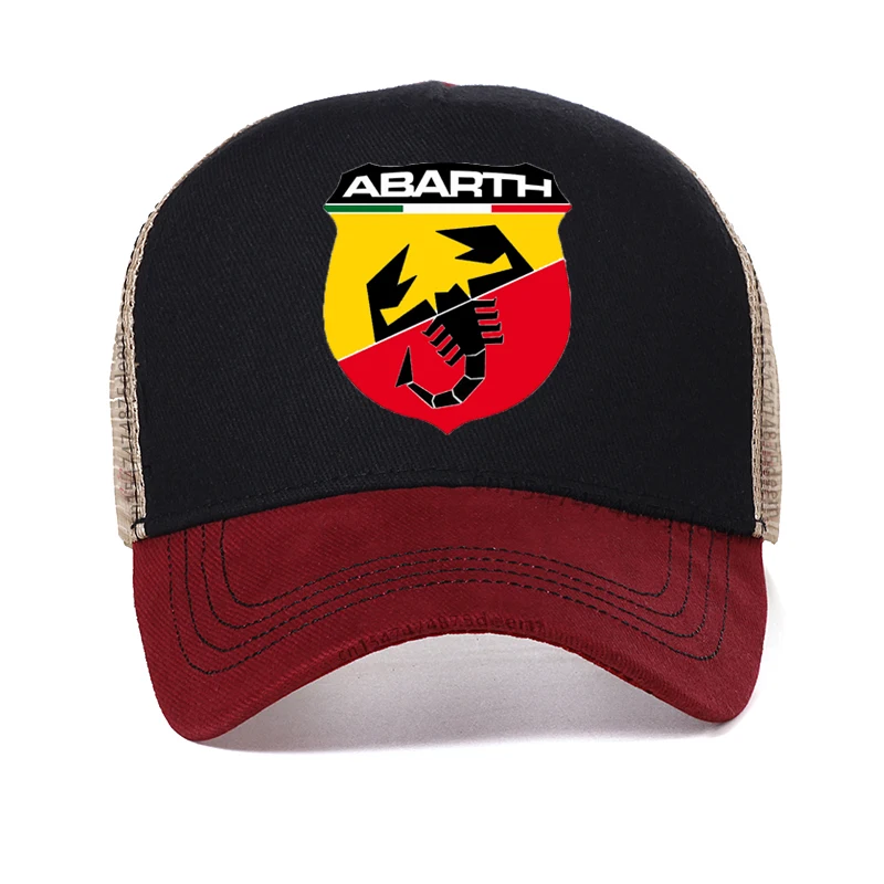 Abarth-gorra de béisbol de malla transpirable para hombre, gorro de camionero, informal, Snapback, Verano