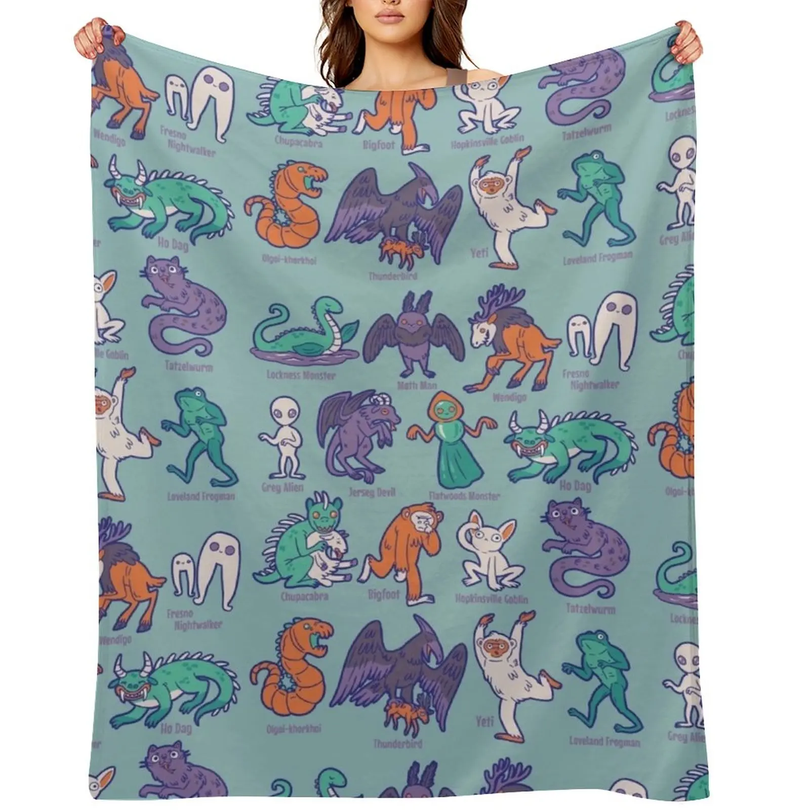 

Cryptid Creatures - Mythology Throw Blanket Luxury Throw Flannel For Sofa Thin Decoratives Blankets