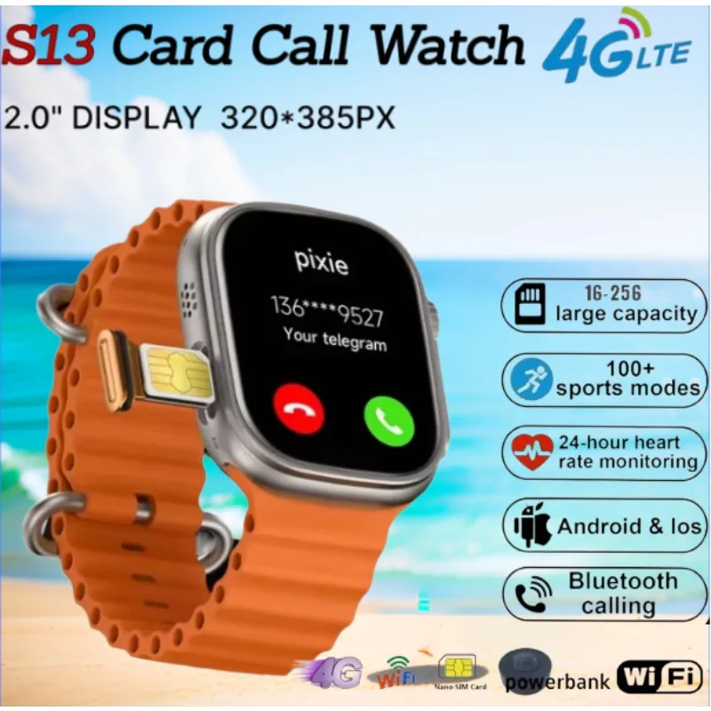 

Новинка 2025 года, 4G, все сетевые S13, умные часы, Android, работающая S10, система GPS, карта Google Play, шагомер, трекер сна, SIM-карта