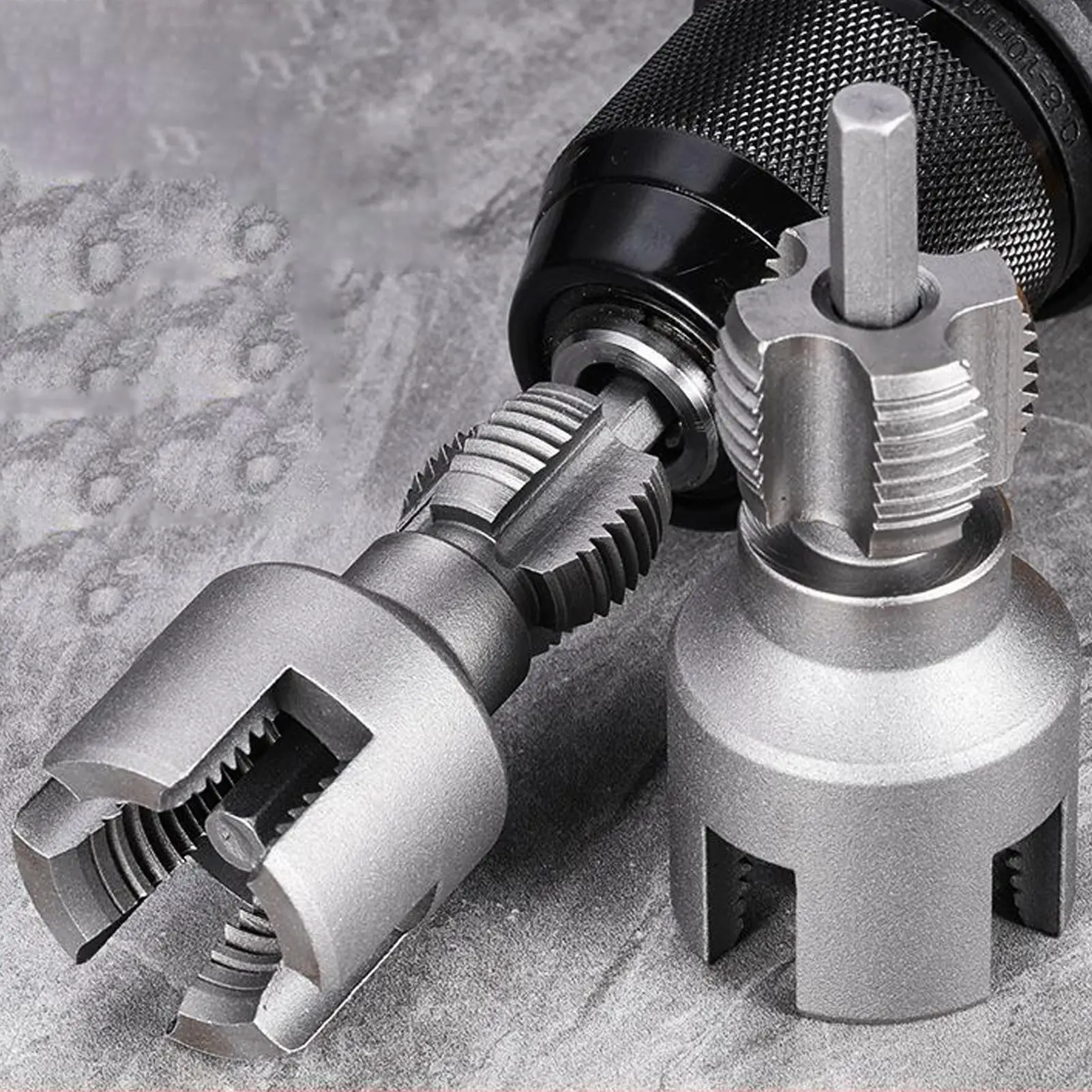 PVC Threading Tool Electric Pipe Threader External Cutter 1/2 & 3/4 Dies for Wood Hose Electric Drill Metal Craft Home Repair