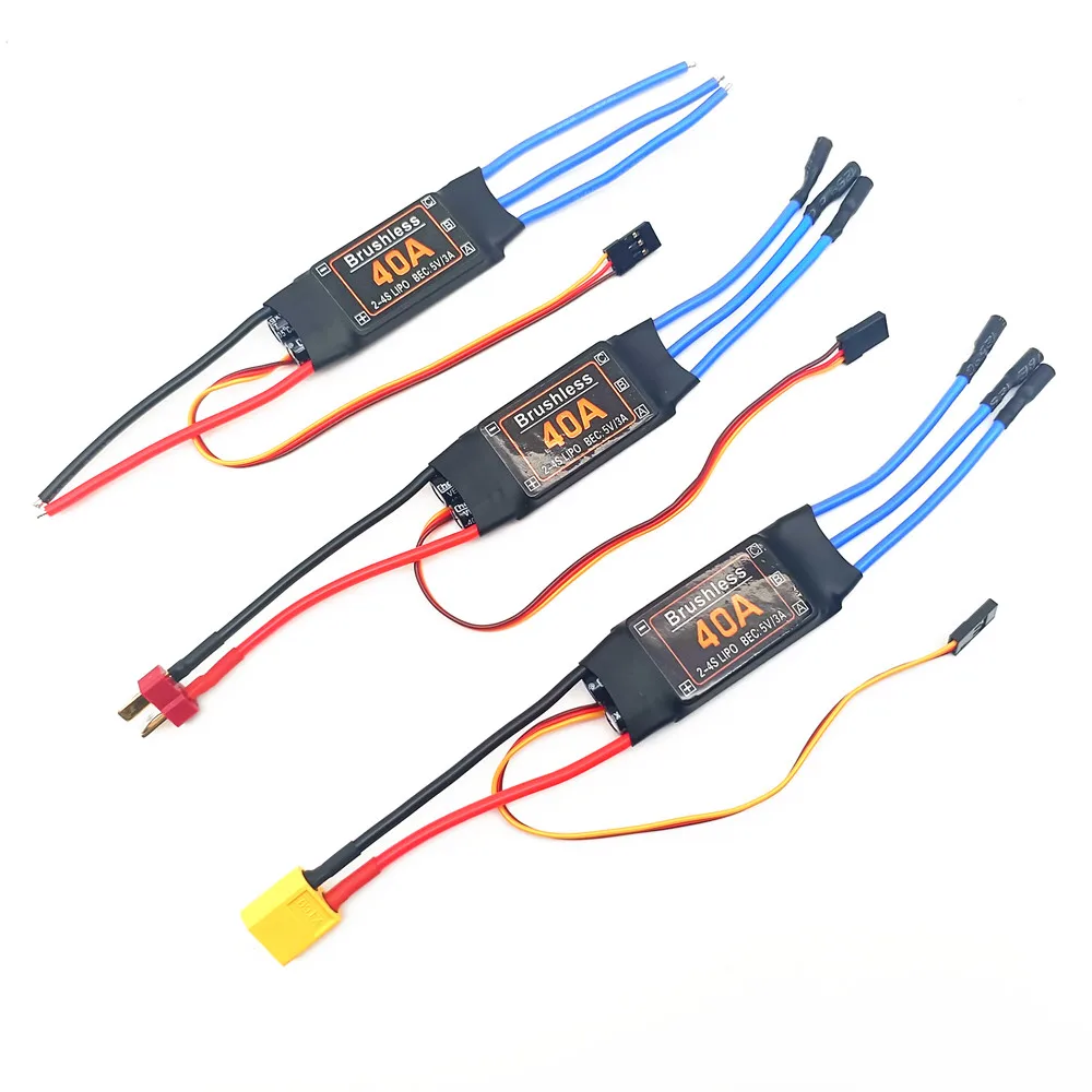 1pcs 40A Brushless ESC Speed Controller BEC 5V / 3A Long & Short & with T plug & with XT60 plug For Drone Airplanes Motor RC 30A