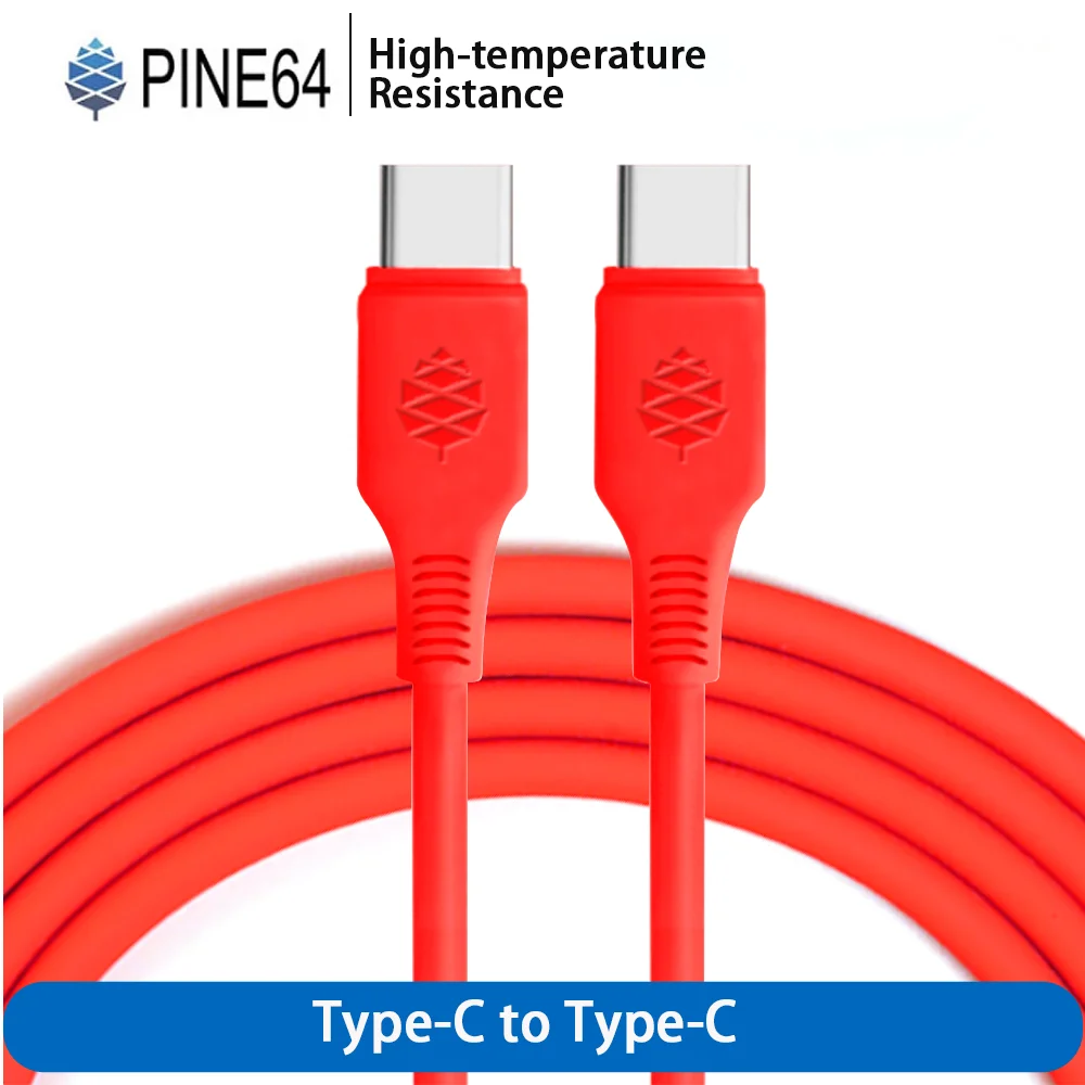 Oryginalny silikonowy kabel ładujący Pine64 USB typu C do C 350 ° Odporność na wysoką temperaturę bez zasilacza