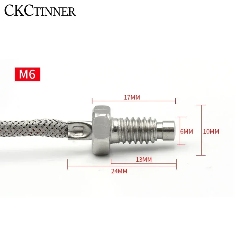 Thermocouple Thread M6 Screw Type K 1/2/3/4/5m Probe Sensor Temperature Sensor 0-400°C Temperature Controller