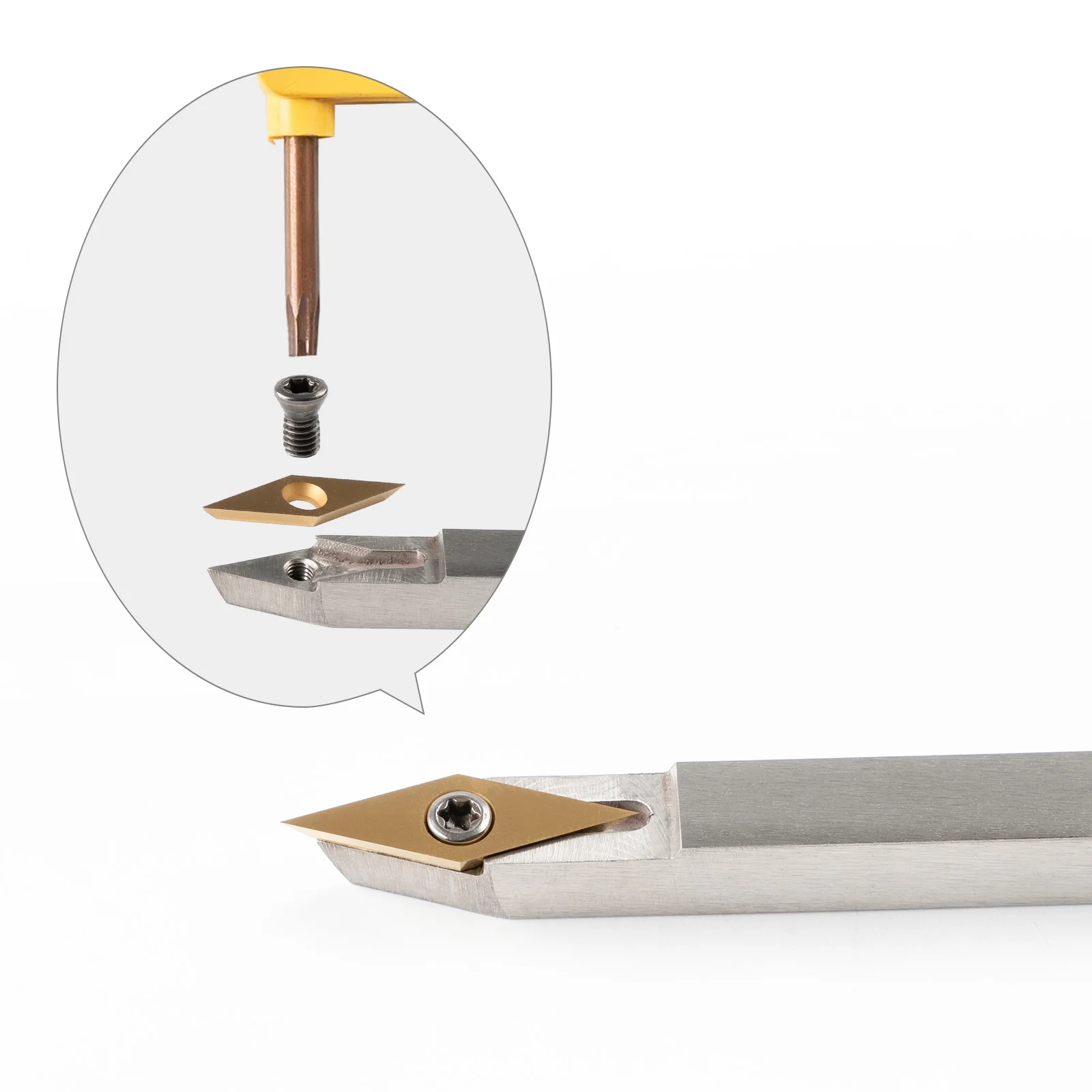 TASP Titanium Coated Carbide Cutter Inserts for Wood Turning Tools, Diamond 10 x 30mm, 10pcs