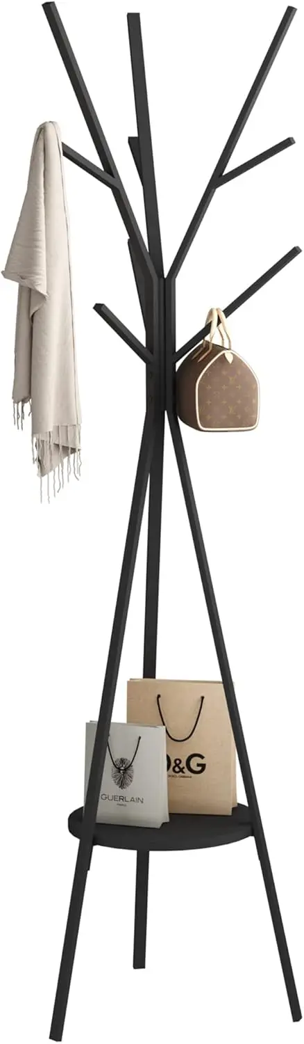 

Coat Rack Hat Stand Free Standing Display Hall Tree Metal Hat Hanger Garment Storage Holder with 9 Hooks for Clothes Hats and