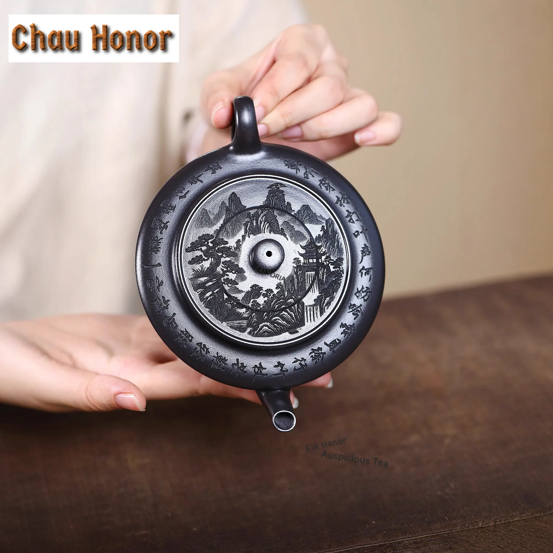 200ml Yixing Purple Clay Teapots Master Handmade Flattened Appearance Pot Raw Ore Mineral Yellow Mud Kettle Zisha Tea Set Gift