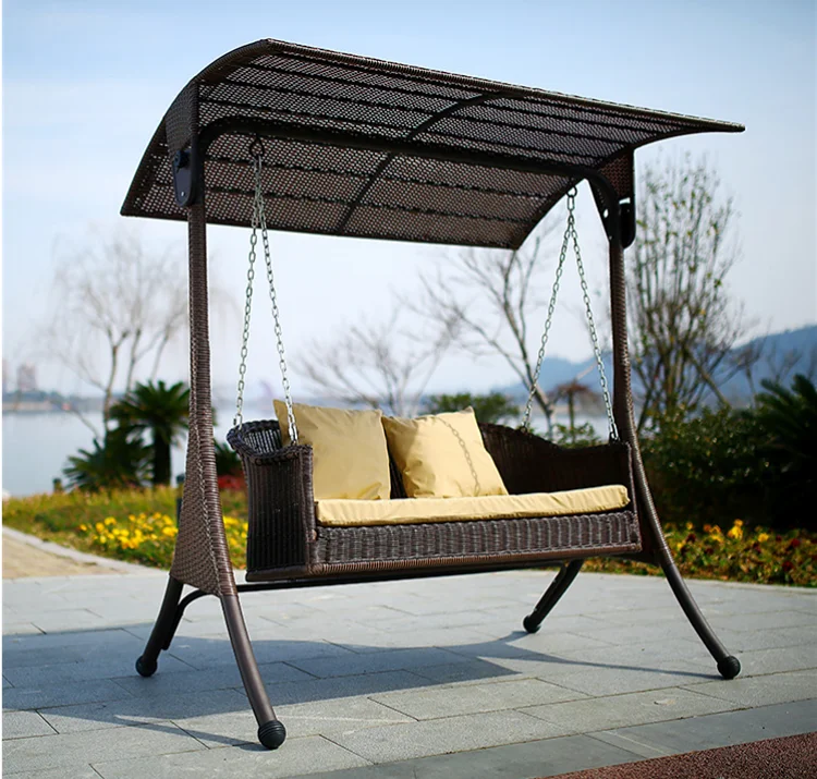 High Quality 2 seater Outdoor furniture garden leisure Set Patio Rattan Swings hanging balcony Chair