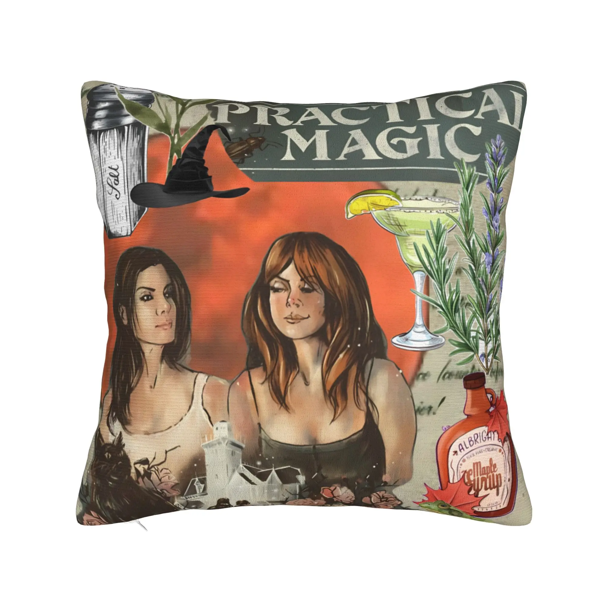 Practical Magic Sisters Book Cover Pillow Case  Kawaii Pillow Cover Print Pillowcases For Living Room Sofa