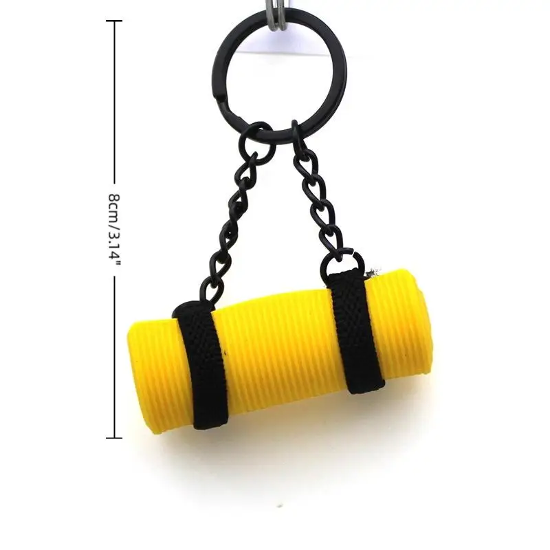 Afbeelding 7: 1 stuks yogamat mini-schuimroller sleutelhanger sportstijl siliconen schuim sleutelhanger trinket creatief hoe te yoga sleutelhanger