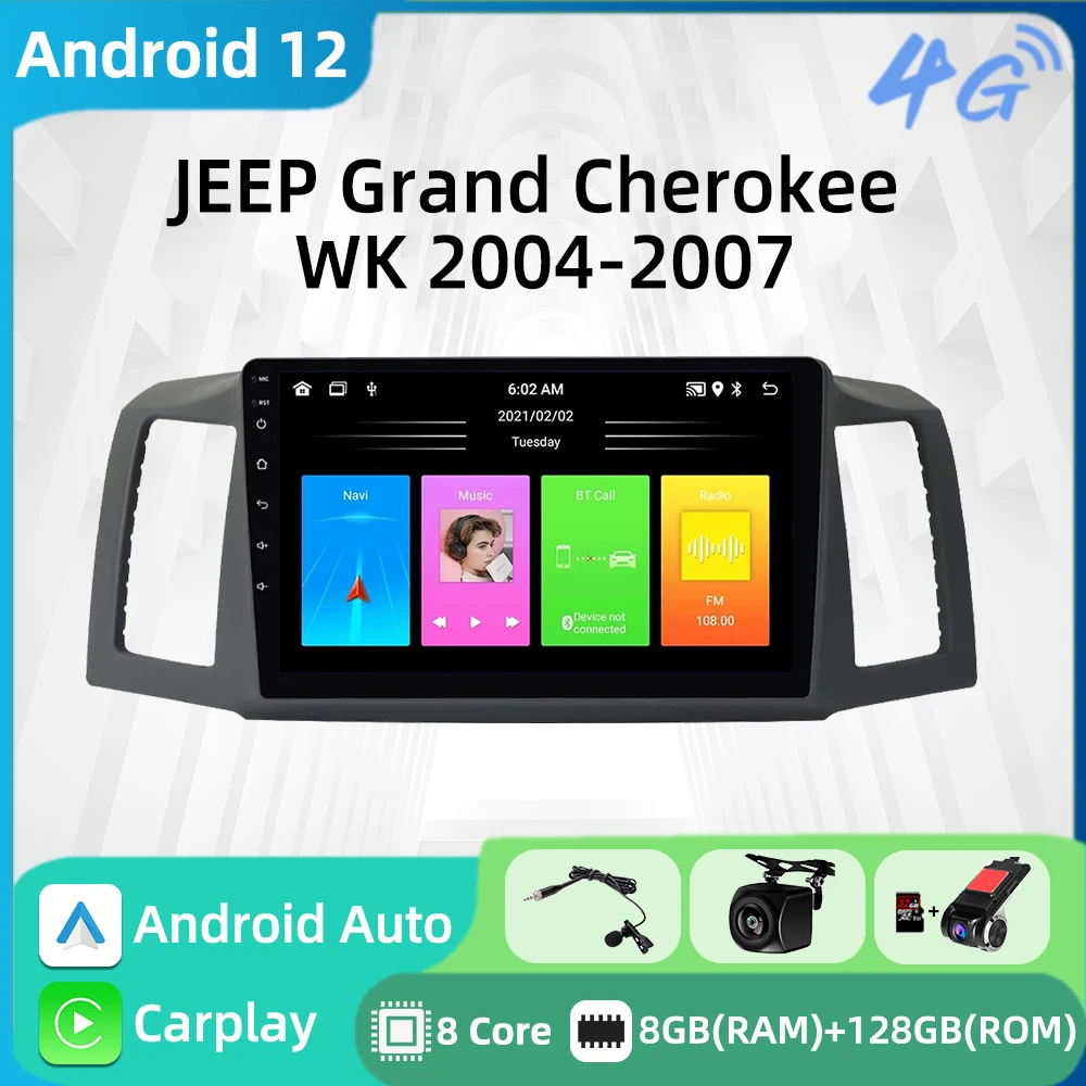 

2 Din Android Multimedia for JEEP Grand Cherokee WK 2004-2007 Car Radio Stereo Carplay Auto GPS Navigation Head Unit Autoradio