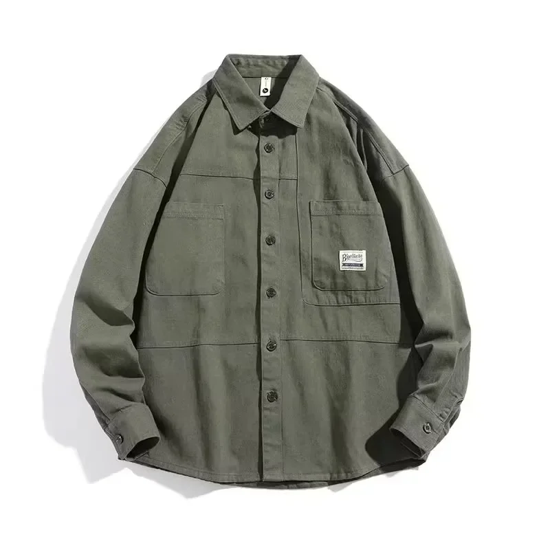 

Мужская рабочая куртка 2025 года с длинным рукавом, износостойкая, грязеотталкивающая, для весны и осени, свободного кроя, молодежная мода