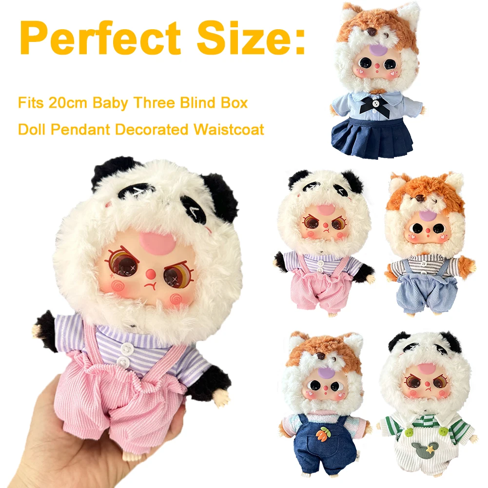 20cm Cotton Doll Lovely Dresses Jumpsuit T-Shirt Plush Dolls Clothes Skirt Doll Cute Skirt Dress Up Playing House Accessories