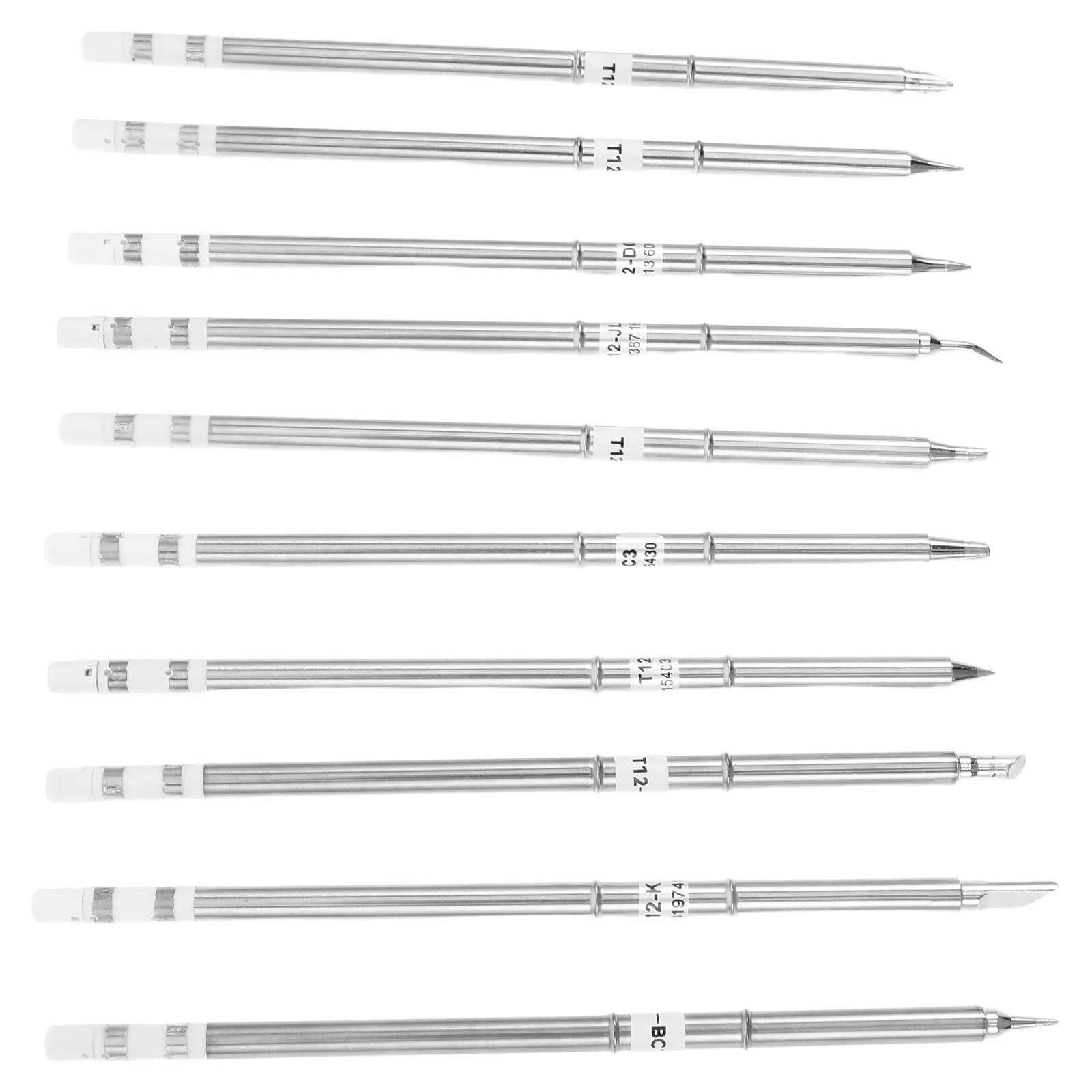 

10Pcs Soldering Iron Replacement Tips Set High Performance Metal Solder Tips Quick Swap Soldering Accessories for Electronics