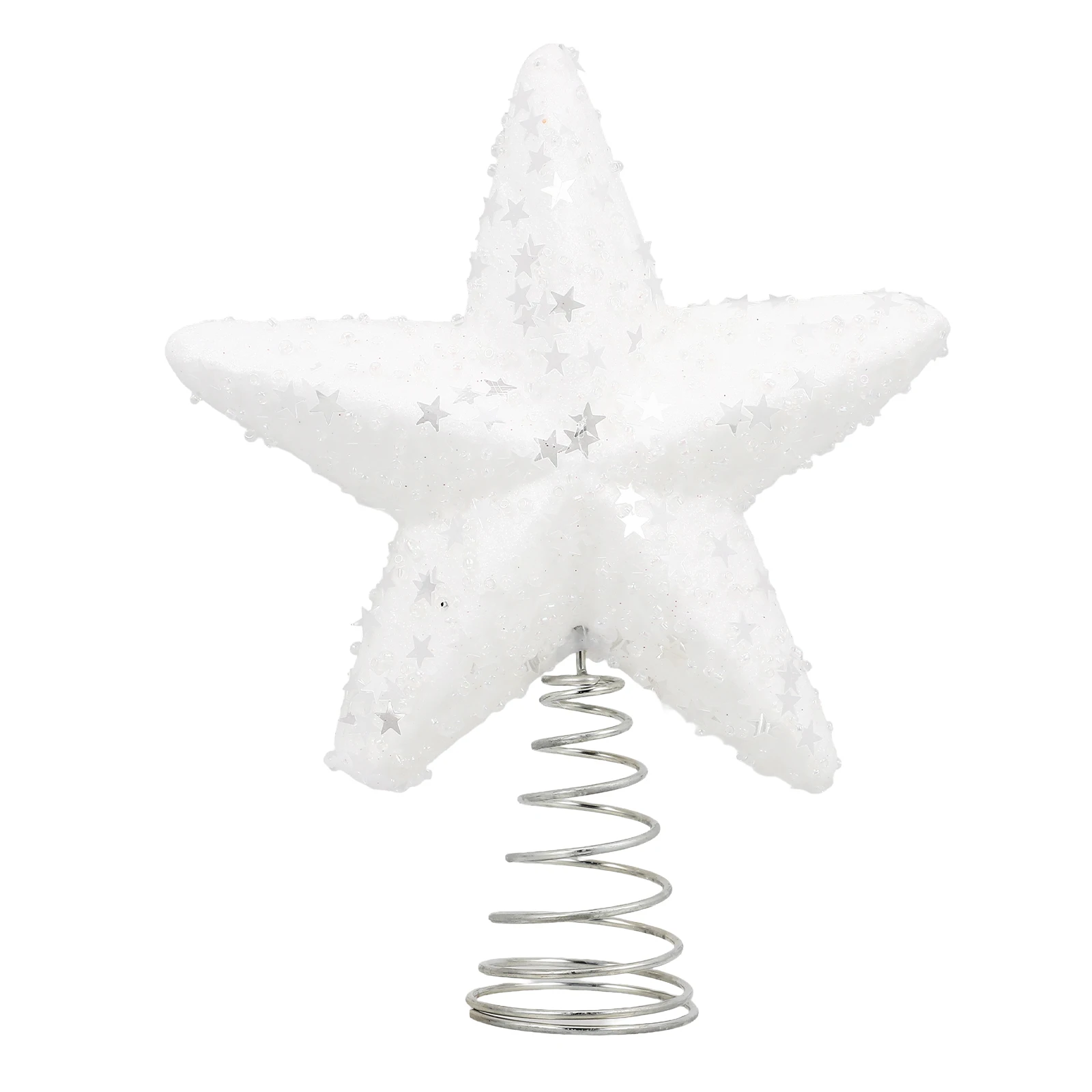 

1pcs Christmas Tree Top Star Decoration Glitter Lightweight Xmas Tree Ornament Holiday Party Home Decor Festival Theme