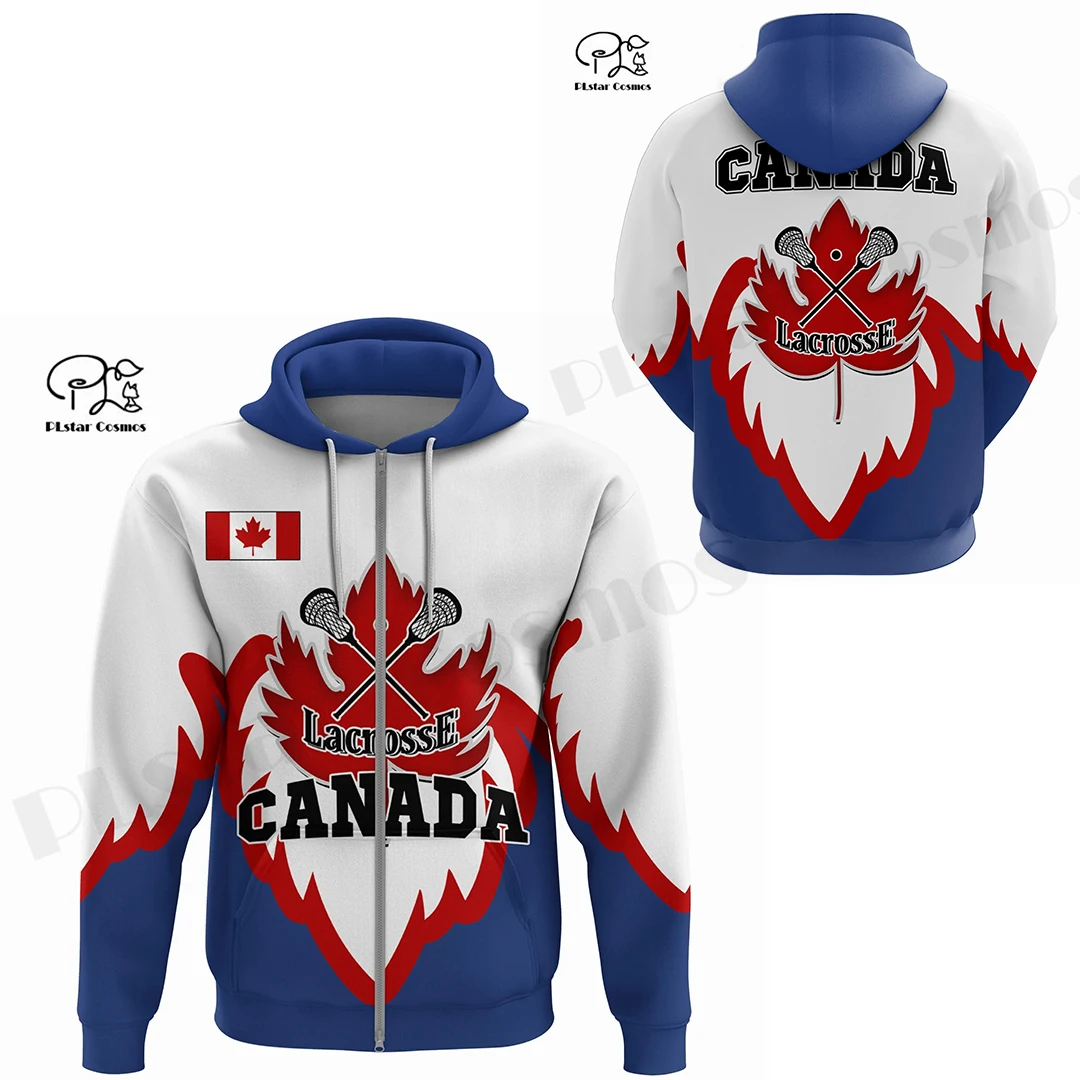 PLstarCosmos 3Dprint Newest Lacrosse Canada Flag Map Leaf Streetwear Harajuku Causal Unique Unisex Hoodies/Sweatshirt/Zip Q-2