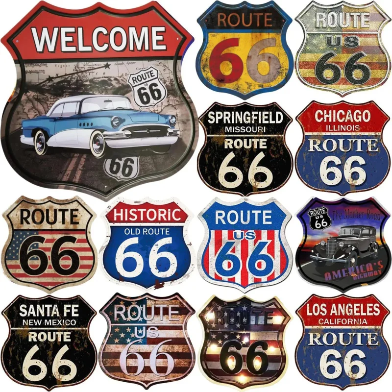 

Винтажные мотоциклетные металлические жестяные знаки в стиле ретро Route 66, забавные Декоративные плакаты для украшения стен