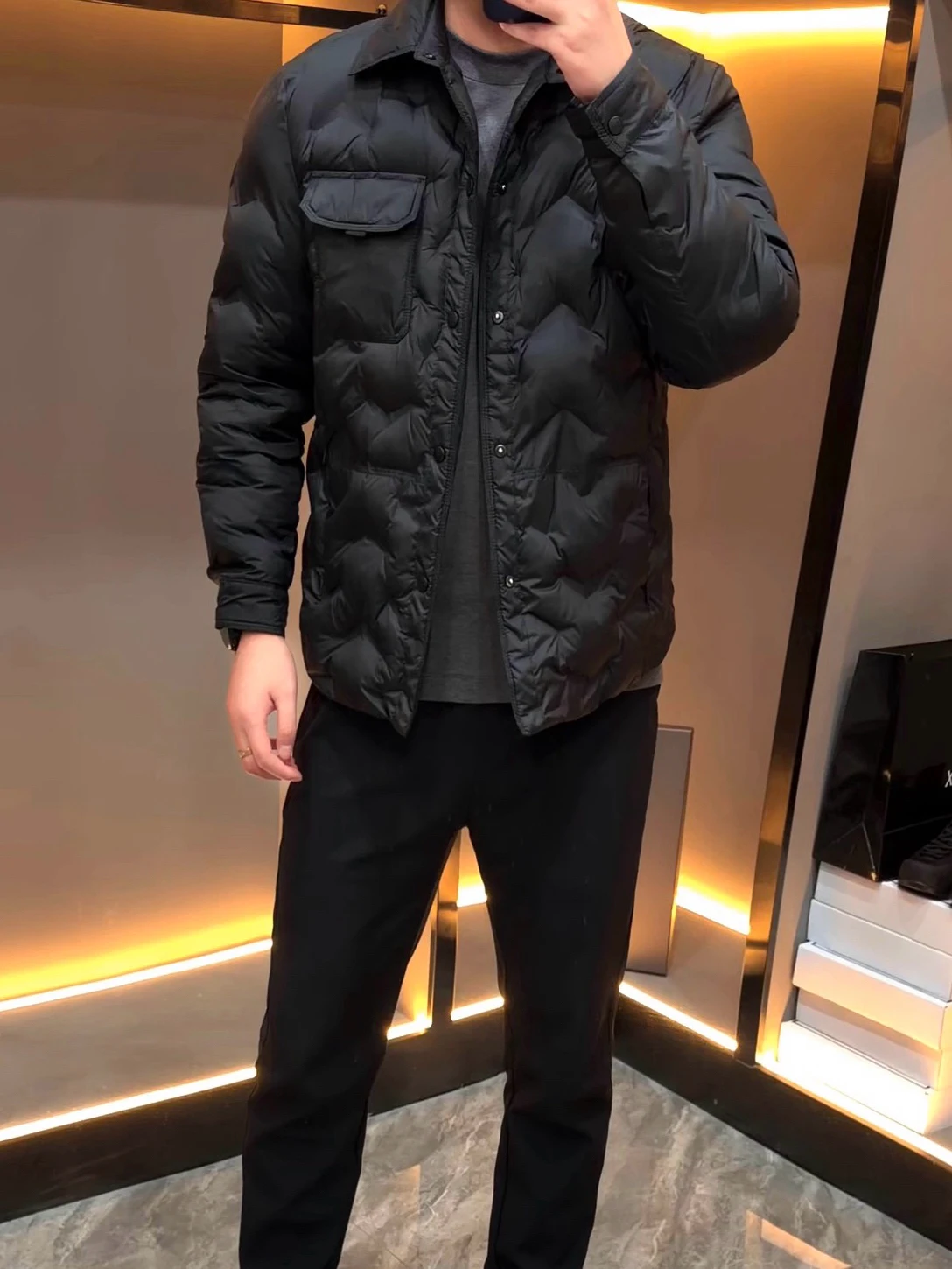

Мужская зимняя легкая хлопковая куртка: модное повседневное пальто с воротником, теплая верхняя одежда для бизнеса и отдыха