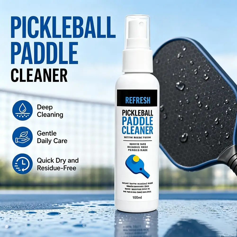100ml Tennis Racket Cleaning Spray Pickleball Paddle Cleaner Anti Slip Paddle Handle Grip Enhancer Quick Dry Long Lasting