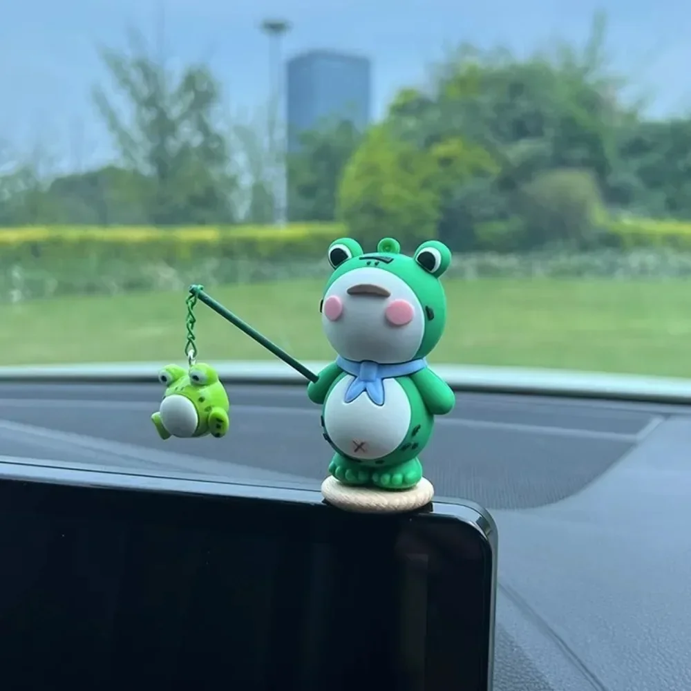 2025 Car Interior Decorations Solitary Frog Ornament Car Supplies Center Console Cute Stress Relief Frog Give a gift to a girl