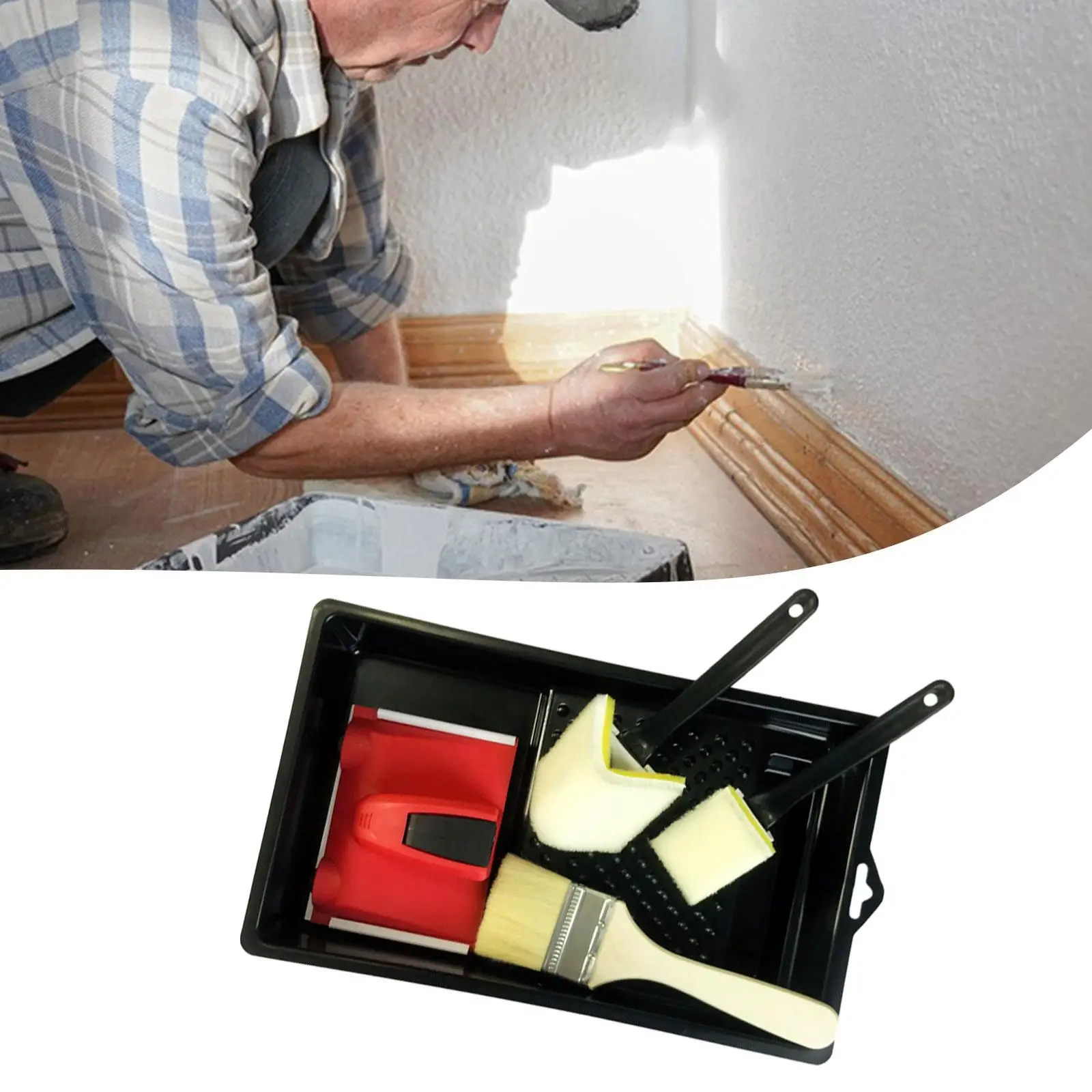 Paint Edger Corner Painter Paint Pad Tray Set Paint A Room Corner Walls Ceilings Pad Painter with Trim and Touch up Pad