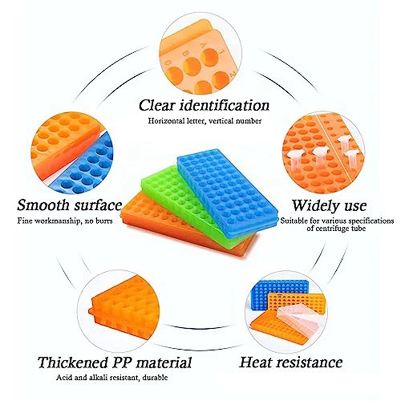 على الوجهين لوحة الطرد المركزي الأنابيب الرف ، دائم أنبوب الرف ، سهلة التركيب ، 0.5 مللي-2 مللي ، 60 ثقوب ، 3 قطعة