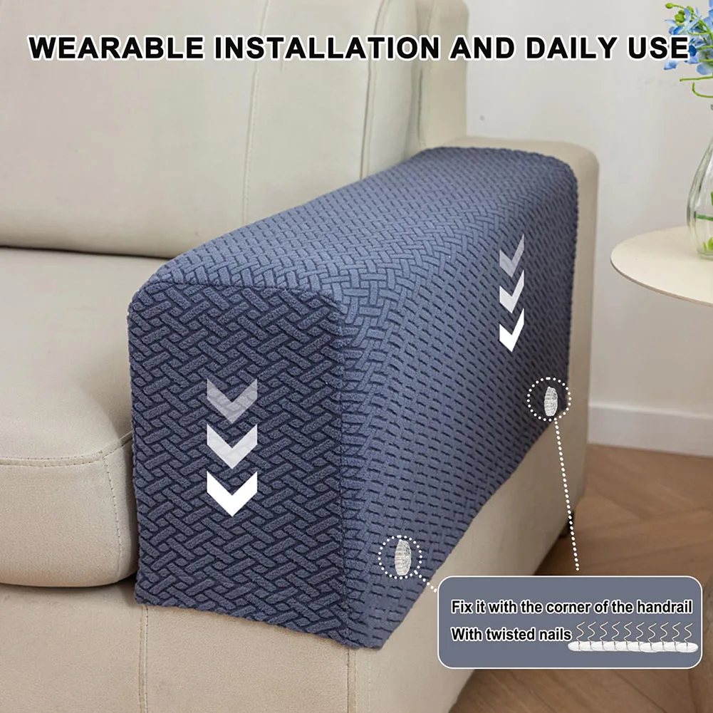 Fundas para brazos de sofá, fundas elásticas para reposabrazos para sillas y sofás, fundas lavables para sillón, fundas para reposabrazos con patrón a cuadros