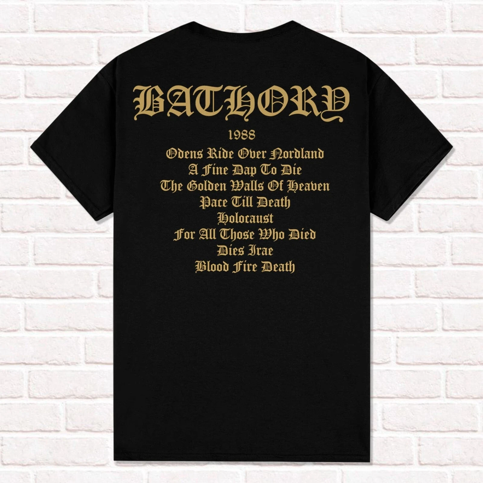 Bathory T-Shirt Blood Fire Death 1988 Thrash Metal Black Metal Viking Metal Tops Unisex Cotton Short Sleeve High Street