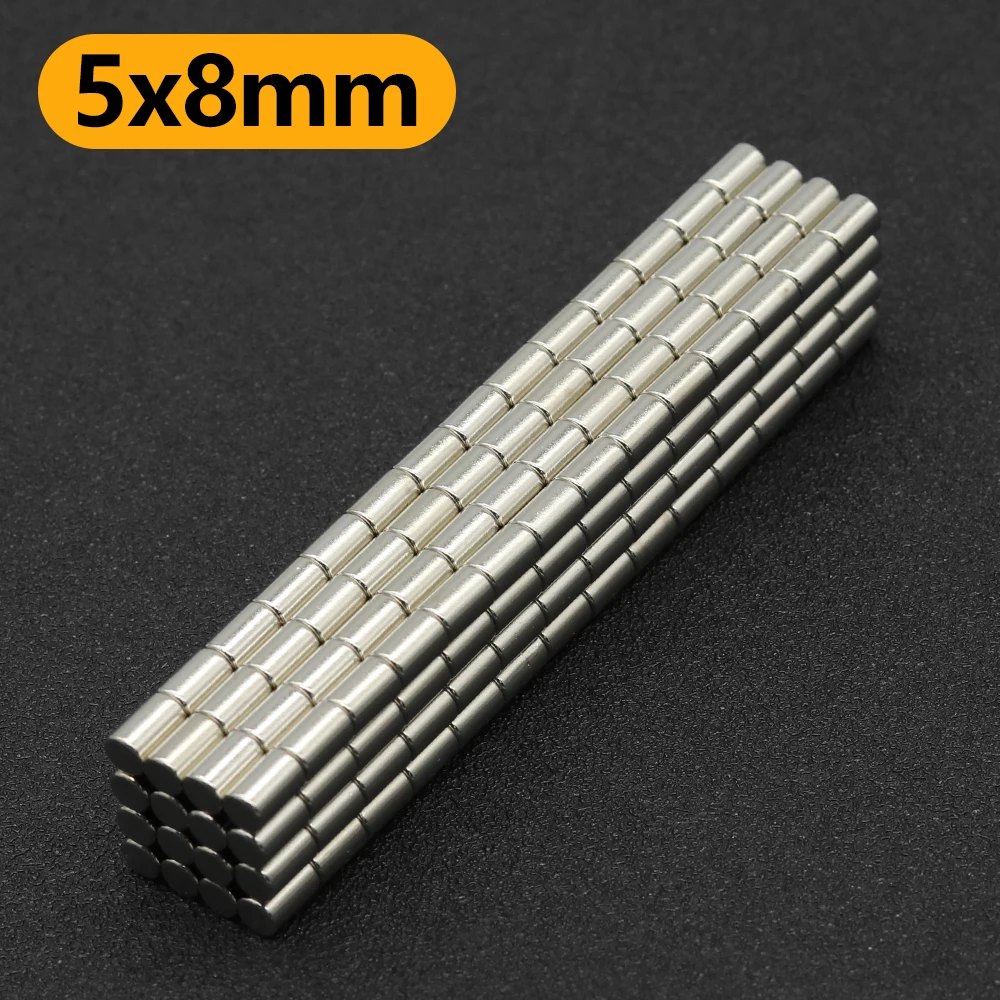 5x8mm N35 NdFeB Round Neodymium Magnet Super Strong Permanent Powerful Magnets Refrigerator DIY Craft Multi‑Purpose Magnetic